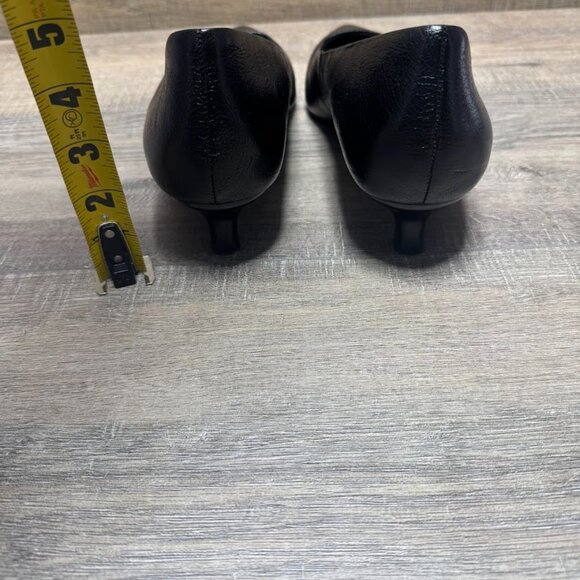 Naturalizer Natalia Black Leather Kitten Heel Pumps Women's Size 12 - Picture 3 of 7